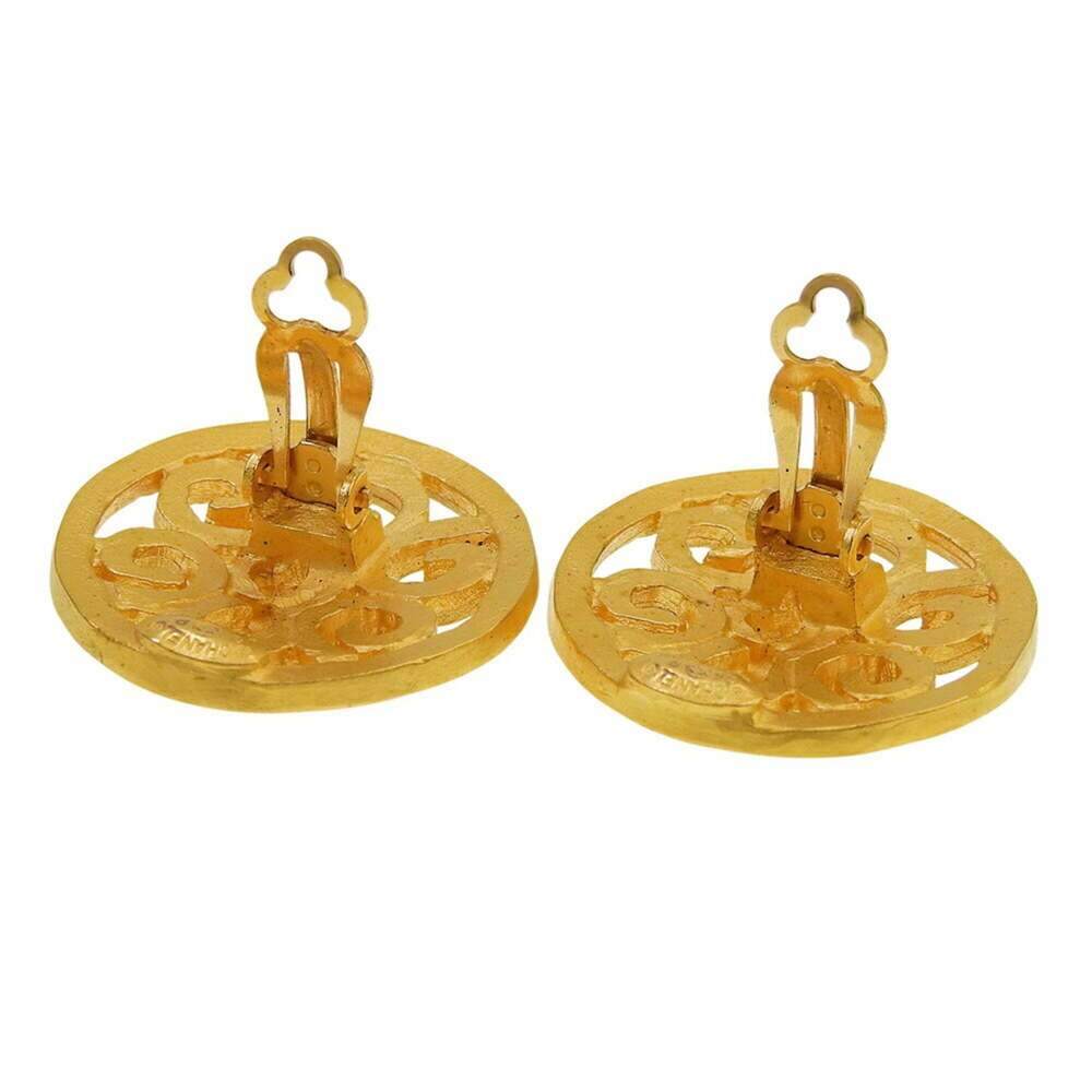 CHANEL Gold Logo Earrings - Picture 3 of 8